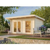 Palmako Heidi Holz-Gartenhaus Natur Pultdach Unbehandelt 410 cm x 300 cm – 12.3 qm Palmako Heidi Holz-Gartenhaus Natur Pultdach Unbehandelt 410 cm x 300 cm – 12.3 qm