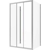 Aquabatos Schiebebare Duschkabine Eckdusche Schiebetür mit Seitenwand Bad Duschabtrennung 100 x 90 x 195 cm ESG Sicherheitglas Duschtür Chromoptik