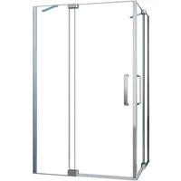 Duschparadies Duschkabine Eckeinstieg 90 x 90 cm Drehtür 8mm Nano Glas Duschtür Duschabtrennung Höhe 195cm Eckdusche Hochglanz Verchromt