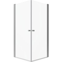 Aquabatos Duschkabine 80 x 80 cm mit Drehtür Eckdusche Eckeinstieg Duschabtrennung Duschwand Einscheiben Sicherheitsglas 5 mm Bad Glaswand Höhe 187cm