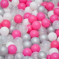 LittleTom Bällebadbälle Ø 5.5 cm 200 Stück Pink Grau Weiß Transparent