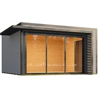 Weka Gartenhaus Amberley Schiebetür 2 Fenster Grau-Anthrazit 400 cm x 400 cm – 10.49 qm Weka Gartenhaus Amberley Schiebetür 2 Fenster Grau-Anthrazit 400 cm x 400 cm – 10.49 qm