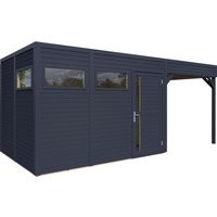 Bertilo Holz-Gartenhaus Cubus 3 Lounge Anthrazit 559 cm x 234 cm FSC® – 2.2 qm Bertilo Holz-Gartenhaus Cubus 3 Lounge Anthrazit 559 cm x 234 cm FSC® – 2.2 qm