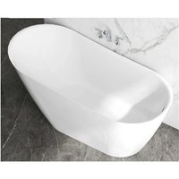 Duschparadies Badewanne Freistehende Acrylbadewanne Acrylwanne Mit Siphon Set 150 x 73 x 72cm Weiß