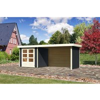 Karibu Gartenhaus Boras 2 Anthrazit 468 x 217 cm mit Anbaudach+Seiten- Rückwand – 9.87 qm Karibu Gartenhaus Boras 2 Anthrazit 468 x 217 cm mit Anbaudach+Seiten- Rückwand – 9.87 qm