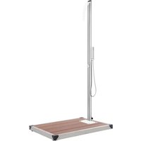 vidaXL Gartendusche mit Brauner Bodenplatte 225 cm Edelstahl 3070780