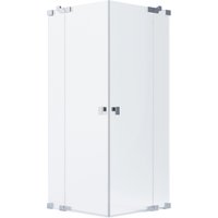 Schöner Wohnen Eckdusche 2 Drehtüren und 2 Festteilen Chromglänzend 90x90x200 cm