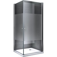 Dein Bau Projekt Duschkabine Glasdusche Teilsatiniert 90 x 195 x 90 cm m. Wanne