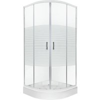 Kerra Runddusche Duschkabine Madera STR 90x90cm 4mm ESG Glas mit Duschwanne
