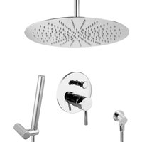 PaulGurkes Unterputz Regendusche Komplett Set aus Metall mit 40 cm Duschkopf
