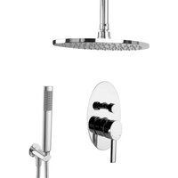 PaulGurkes Regendusche Regenwalddusche unterputz Duschsystem oval Messing Deckeneinbau