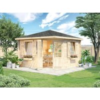 Alpholz Gartenhaus Monica Royal Spitzdach Unbehandelt 375 cm x 375 cm – 14.06 qm Alpholz Gartenhaus Monica Royal Spitzdach Unbehandelt 375 cm x 375 cm – 14.06 qm