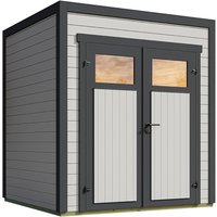 Weka Gartenhaus Batu 1 Flachdach Doppeltür Light Grey 200 cm x 200 cm – 4.45 qm Weka Gartenhaus Batu 1 Flachdach Doppeltür Light Grey 200 cm x 200 cm – 4.45 qm