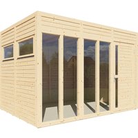 Bertilo Holz-Gartenhaus Cubus 3 Office Natur 337 cm x 234 cm FSC® – 1.58 qm Bertilo Holz-Gartenhaus Cubus 3 Office Natur 337 cm x 234 cm FSC® – 1.58 qm