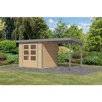 Karibu Gartenhaus Ernesto 3 A m. Anbaudach Natur/Grau 209 x 238 x 213 cm – 4.97 qm Karibu Gartenhaus Ernesto 3 A m. Anbaudach Natur/Grau 209 x 238 x 213 cm – 4.97 qm