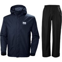 Helly Hansen Seven J/HH Rain, Regenset, Herren, dunkelblau/schwarz