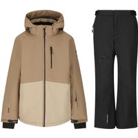 Whistler Drizzle/Rossburg Regenset, Junior, beige/schwarz