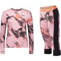 Mons Royale Cascade Merino Base Layer Long Sleeve Set, donna, lyserød/lyserød/sort