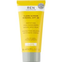 Protection Solaire Matifiante Visage SPF 30 Clean Screen Mineral - REN