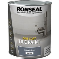 Ronseal One Coat Tile Paint Cobalt Grey Gloss 750ml 39376