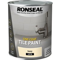Ronseal One Coat Tile Paint Ivory Satin 750ml 39375