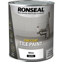 Ronseal One Coat Tile Paint White Gloss 750ml 37675