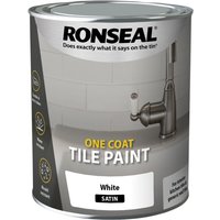 Ronseal One Coat Tile Paint White Satin 750ml 37683