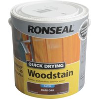 Ronseal Quick Drying Woodstain Satin Dark Oak 2.5 litre 30948