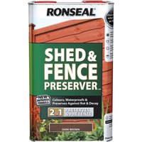 Ronseal Shed & Fence Preserver Dark Brown 5 litre 37650