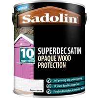 Sadolin Superdec Opaque Wood Protection Super White Satin 5 litre 5028827