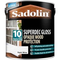 Sadolin Superdec Opaque Wood Protection Super White Gloss 2.5 litre 5028851