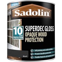 Sadolin Superdec Opaque Wood Protection Black Gloss 1 litre 5028853