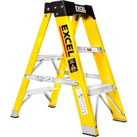 Excel Electricians Fibreglass Step Ladder 3 Tread 0.72m Heavy Duty