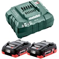 Metabo Basic Set 18V 2 x 4.0Ah LiHD Battery with ASC 55 Air Cooled Charger 685163380