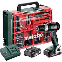 Metabo SB 18 L BL SET 18V Brushless Combi Drill with 2 x 2.0Ah Battery, Charger & 78 Piece Mobile Workshop Accessory Set in Case 613157710