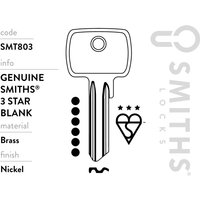 Smiths Locks 3 Star Euro Cylinder 6 Pin Key Blank SMT803
