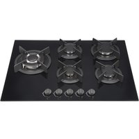 Kitchenplus Gas Burners On Black Glass Hob KP65