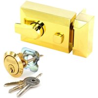 Securit Polished Brass Double Locking Nightlatch S1730