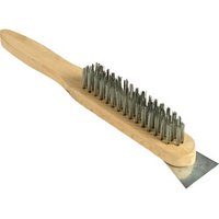 SupaTool 4 Row Wire Brush & Scraper With Oak Handle WB4S