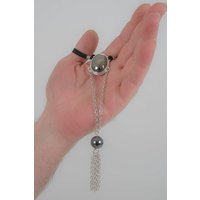 Your Love is King - Silver Penis Chain with Hematite Gem Tassel