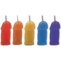 Rainbow Pecker Party Candles - 5 Pack
