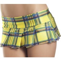 Yellow Plaid Pleated Mini Skirt - Small/ Medium