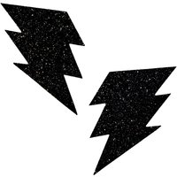 Black Malice Glitter Lightning Bolt Nipztix Pasties