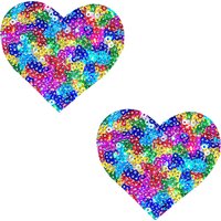 Unipoo Sparkle Sequin Multicolor I Heart U Nipztix Pasties