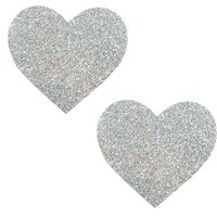 Silver Pixie Dust Glitter Heart Pasties