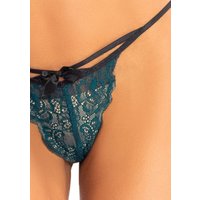 2 Pc Lace Bralette and Panty Set - Teal - M/l