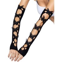 Butterfly Cut Out Arm Warmers - One Size - Black