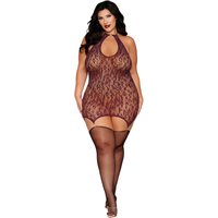 Garter Slip Dmnd - Queen Size - Cherry Lacquer