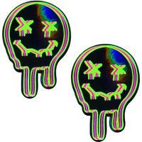 Super Uv Trippy Face Neon Nipple Cover Pasties