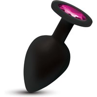 Gemma Pink Gem Black Silicone Plug - Large